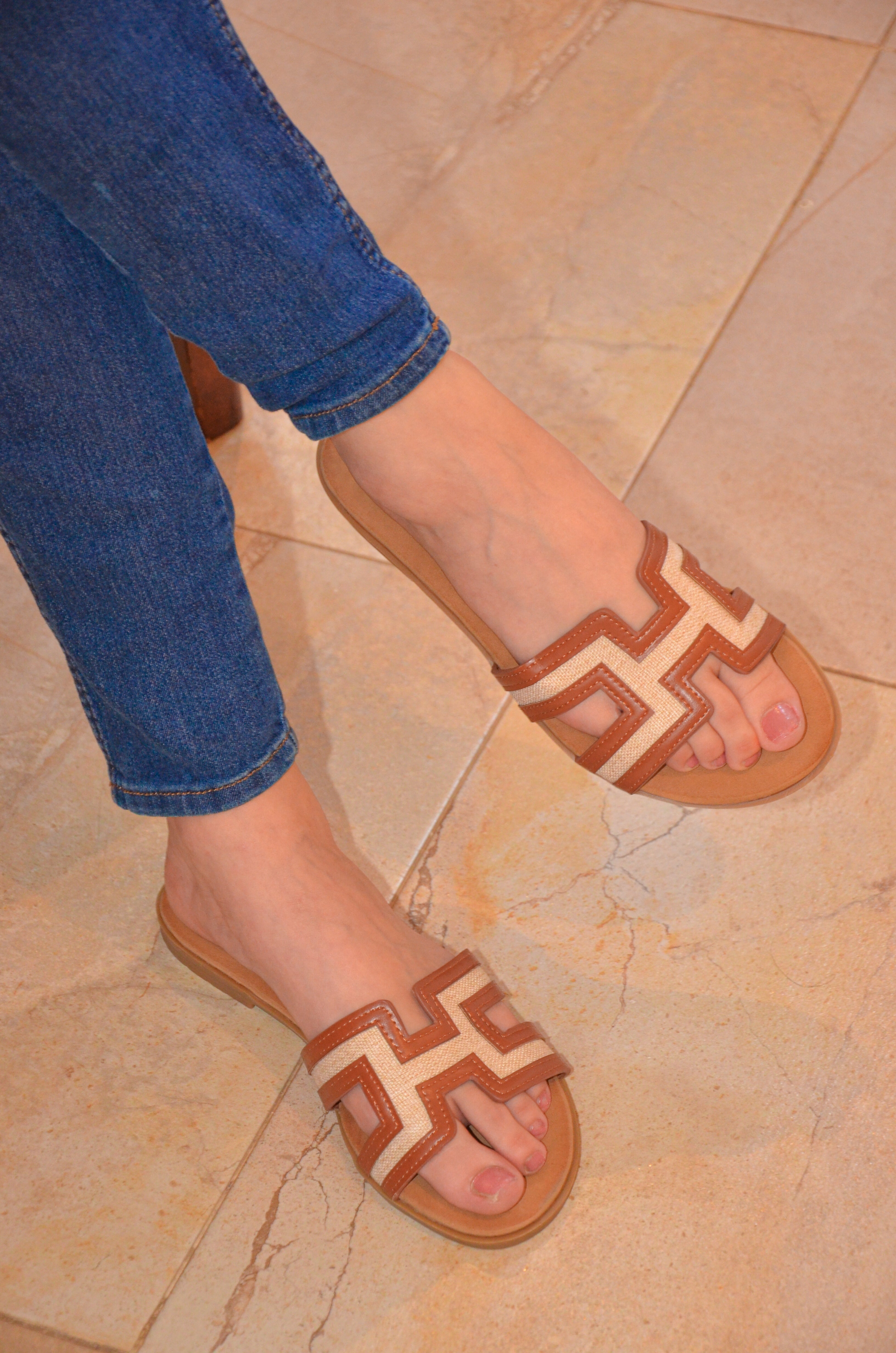 MULE MT-1638 MARRON/BEIGE