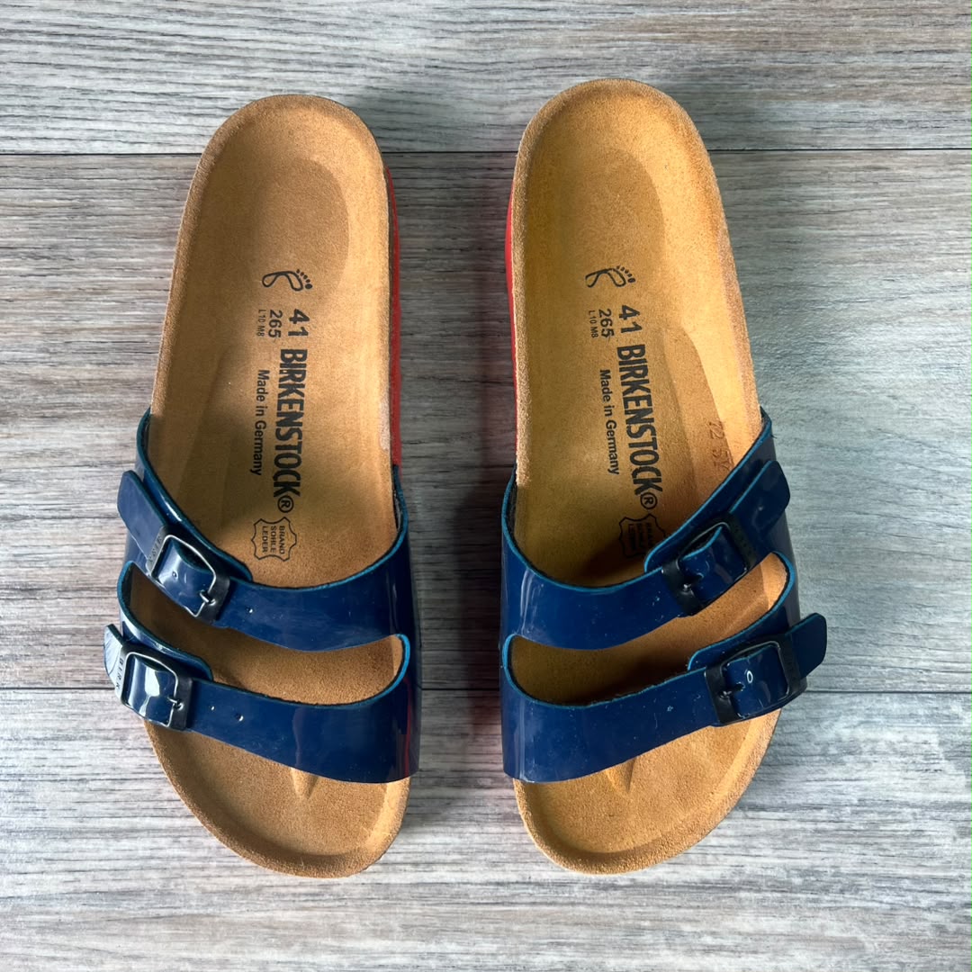 IBIZA BLEU VERNIS EVA ROUGE