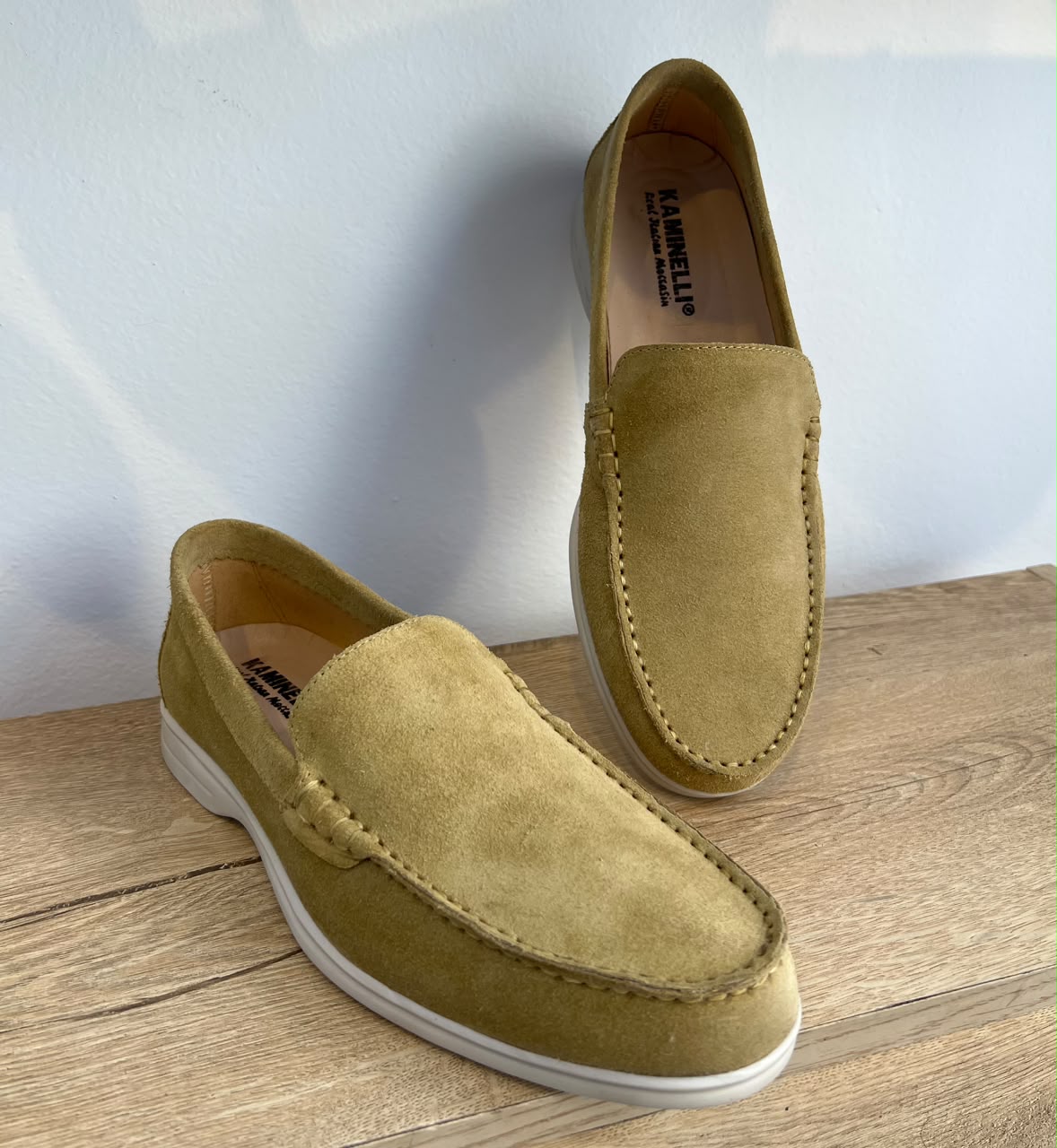 MOCASSIN CUIR BEIGE SABLE