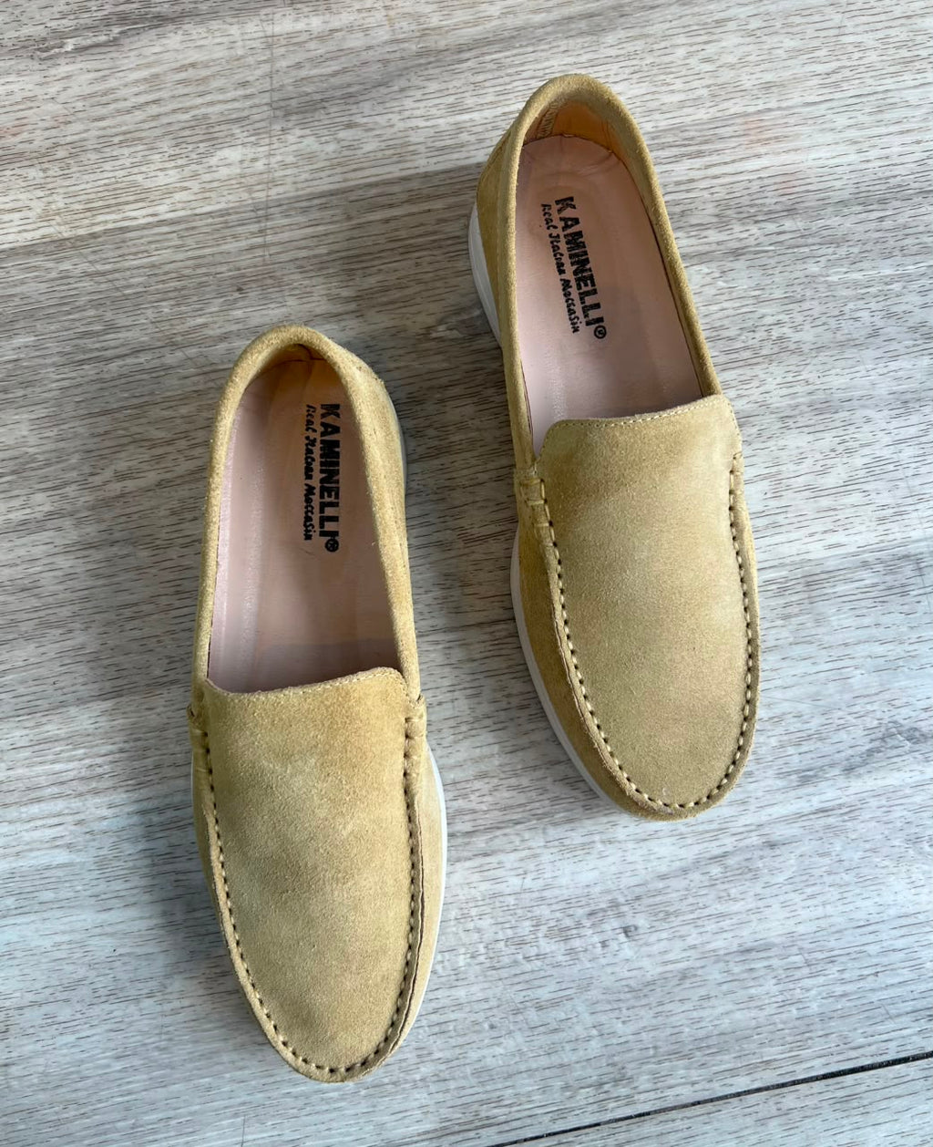 MOCASSIN CUIR BEIGE SABLE