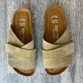 KYOTO CUIR BEIGE SABLE FEMME EVA BLANC